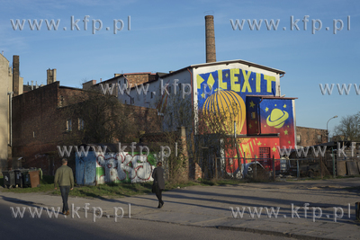 Mural POLEXIT autorstwa Mariusza Warasa na budynku...