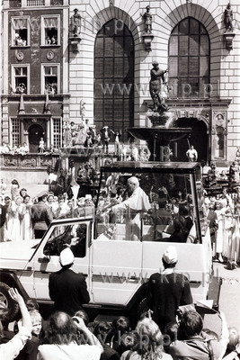 Papiez Jan Pawel II podczas pielgrzymki do Gdanska....