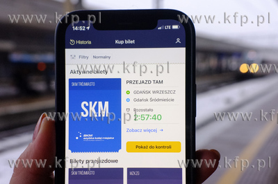 Bilet elektroniczny na SKM w aplikacji  "Jak dojadę"....