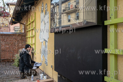 Gdańsk, Oliwa. Arkadiusz Andrejkow, artysta street...