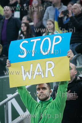 Stadion Gdańsk. Stop War. Mecz Lechia Gdańsk - Szachtar...