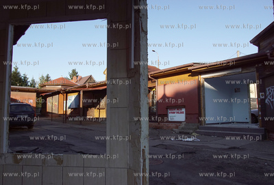 Gdańsk. Suchanino. Rozbiórka targowiska na u zbiegu...