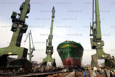 Stocznia Gdansk. S.A. Wodowanie statku WESTERDIEK,...