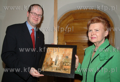Prezydent Lotwy Vaira Vike-Freiberga z wizyta w Gdansku....