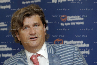 Gdansk. Konferencja prasowa Przewodniczacego sejmowej...