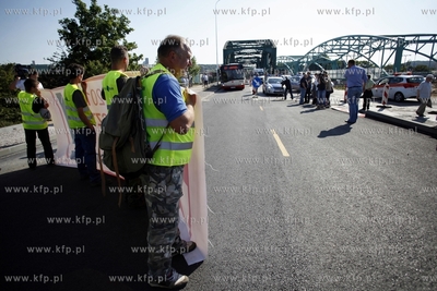 Gdansk. Ul. Kosciuszki. Protest podwykonawców Hydrobudowy,...