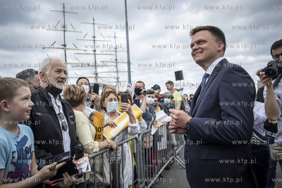 Gdynia. Skwer Kościuszki. Spotkanie wyborcze kandydata...