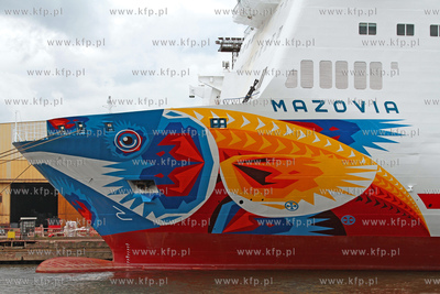 Prom Mazovia nalezaca do linii Polferries z grafika...