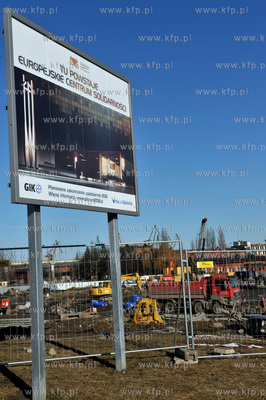 Gdansk. Budowa Europejskiego Centrum Solidarnosci na...