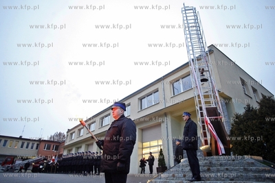 Komenda Wojewodzka PSP w Gdansku. Uroczystosc odsloniecia...