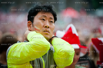 Gdansk. Strefa Kibica na Placu Zebran Ludowych gdzie...