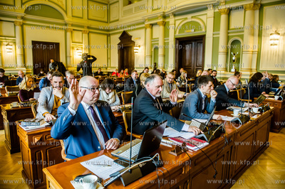 Gdansk. Nowy Ratusz. XXXIV Sesja Rady Miasta Gdanska....