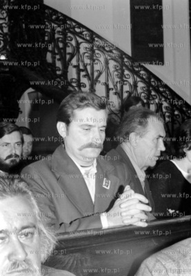 Delegacja Solidarnosci na mszy w kosciele sw. Krzyza...