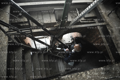 Zwiedzanie wiezy Dworca Glownego w Gdansku. Podczas...