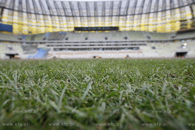 Gdansk Letnica. Budowa stadionu pilkarskiego PGE Arena....