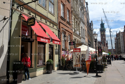 Gdansk. Trwaja prace remontowe Ratusza Glownomiejskiego....