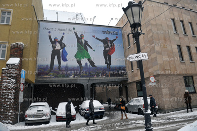 Gdansk zima. Skrzyzowanie ul. Teatralnej i sw. Ducha....