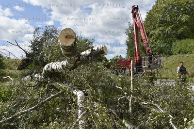 Skutki wichury na Pomorzu.  Raduń na Kaszubach, gmina...