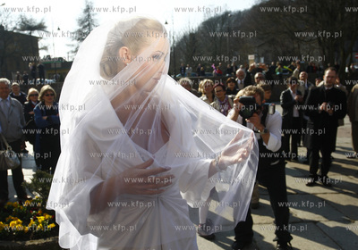 Gdansk. Katedra Oliwska. Slub Dariusza Michalczewskiego...