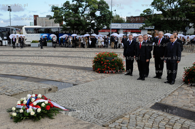 Gdansk. Plac Solidarnosci. Wizyta Komitetu Stalych...