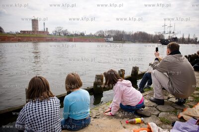 Gdansk. Nowy Port. Bitwa morska na Martwej Wisle na...