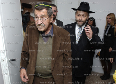 Wizyta Guntera Grassa w synagodze w Gdansku - Wrzeszczu...