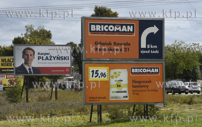 Gdańsk, Kokoszki. Billboard wyborczy Kacpra Płażyńskiego,...