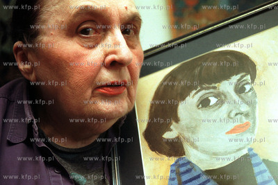 Lucyna Legut z autoportretem listopad 1999 fot. LUKASZ...