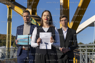 Żółty most w Gdańsku. Konferencja prasowa przewodniczącego...