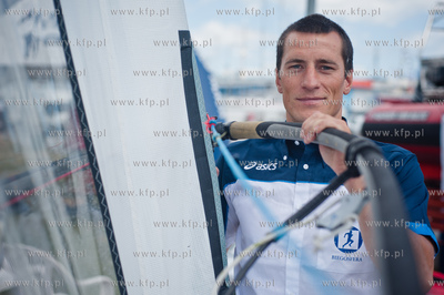 Gdynia. Port Jachtowy. Konferencja prasowa trzykrotnego...