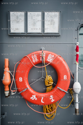 Gdynia. Nabrzeze Pomorskie. Uroczyste powitanie japonskiego...