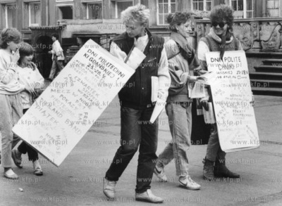 Studenci na Dlugim Targu reklamuja Dni Politechniki...