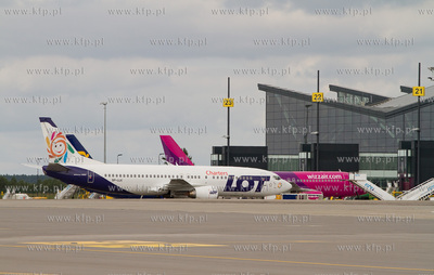 Gdansk,Rebiechowo. Nz. Boeing 737 Polskich Linii Lotniczych...