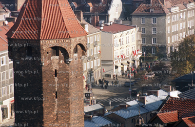 Panorama Gdanska, widok na Baszte Jacek, plac Dominikanski,...