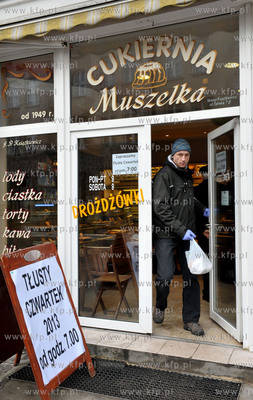 Tlusty czwartek w Cukierni Muszelka w Gdansku na ul....