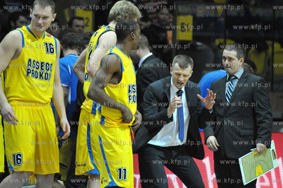 Gdynia. Mecz XXII kolejki Polskiej Ligi Koszykowki...