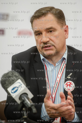 Gdansk. Historyczna sala BHP. Konferencja prasowa poprzedzajaca...