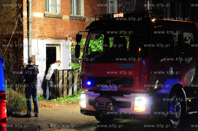 Gdansk Orunia. Pozar mieszkania przy ulicy Malomiejskiej...