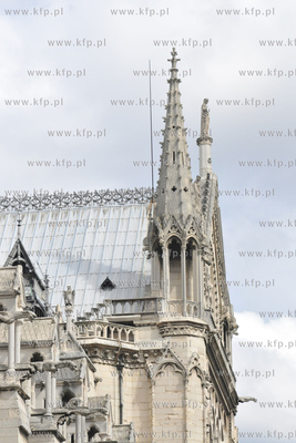 Paryż Wyspa Cite z Placem Św Jana Pawla II.  Katedra...