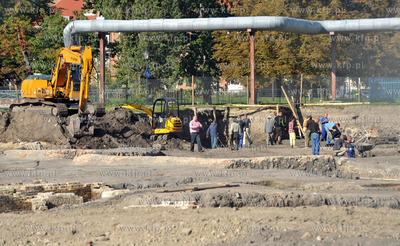 Budowa Muzeum II Wojny Swiatowej na ul. Walowej w Gdansku....