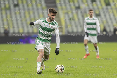 Lechia Gdańsk - Sląsk Wrocław. Nz. Kacper Sezonienko...