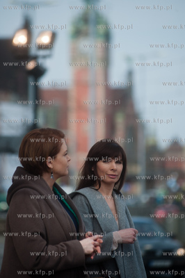 Gdansk. Nowy Ratusz. Plan zdjeciowy serialu pt. Prawo...