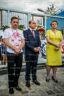 Gdansk. Plac Solidarnosci. Pokojowa manifestacja zwiazkowcow,...