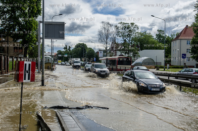 Gdańsk. Wrzeszcz. Skutki silnych opadow, które przeszły...