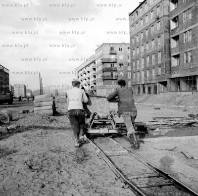 Budowa ul. Wladyslawa IV w Gdyni. 1957  0000395z Fot....