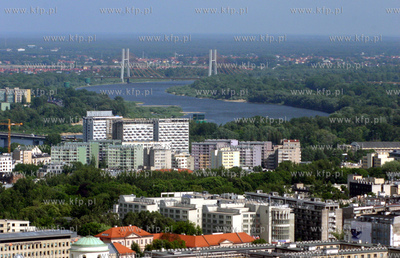 Warszawa z tarasu widokowego na 30 pietrze Palacu Kultury...