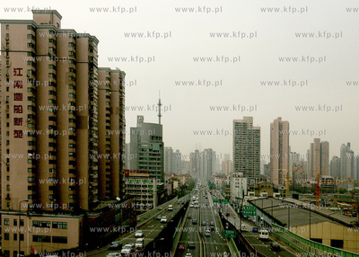 Chiny. Szanghaj. Nowoczesne dzielnice Szanghaju, najwiekszego...