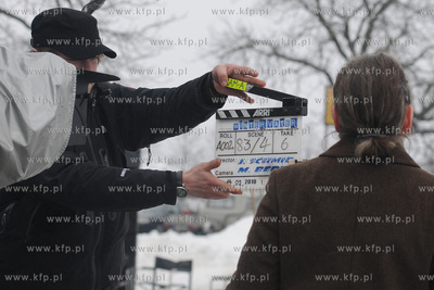 Ulica Grodzka na Starym Miescie w Gdansku. Plan filmowy...