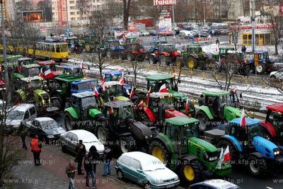 Protest rolnikow i zwiazkowcow Solidarnosci z zachodniopomorskiego...