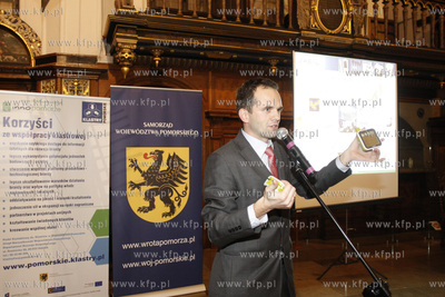 Gdansk. Dwor Artusa. Pozegnanie Andrzeja Golygi - prezesa...